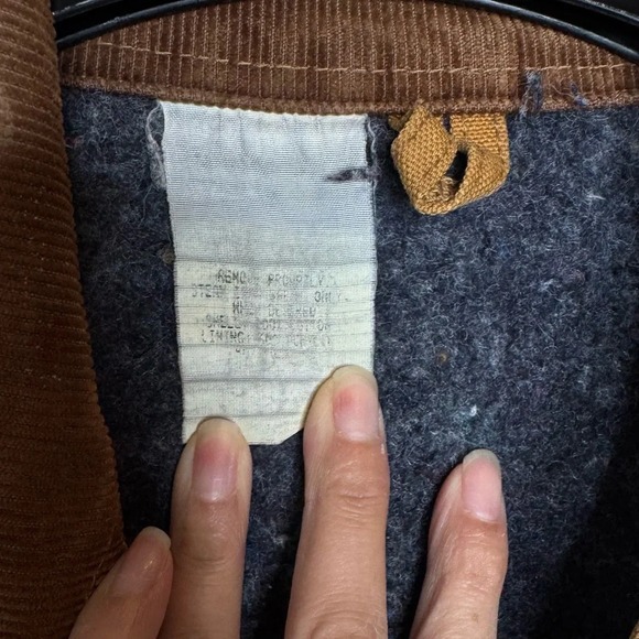 Vintage Carhartt Mens Utilitarian Chore Jacket Size L/XL Blanket Lined - Picture 7 of 15